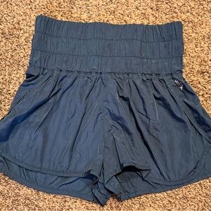 Free People Movement Blue Athletic Shorts with Elastic Waistband EUC